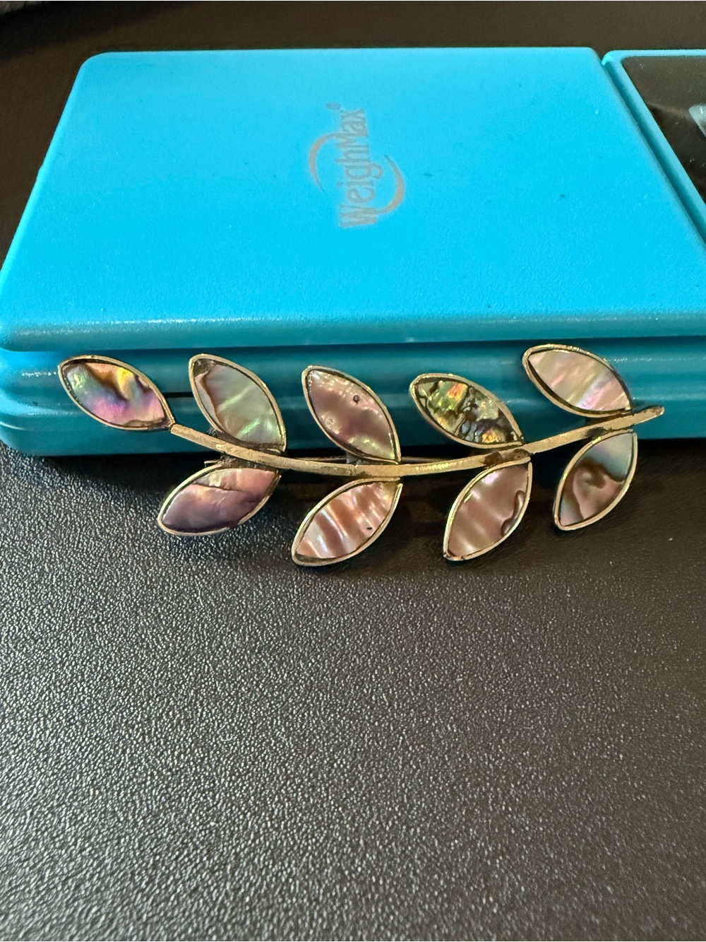 Abalone Shell Inlaid Sterling Silver Brooch - Picture 6 of 10